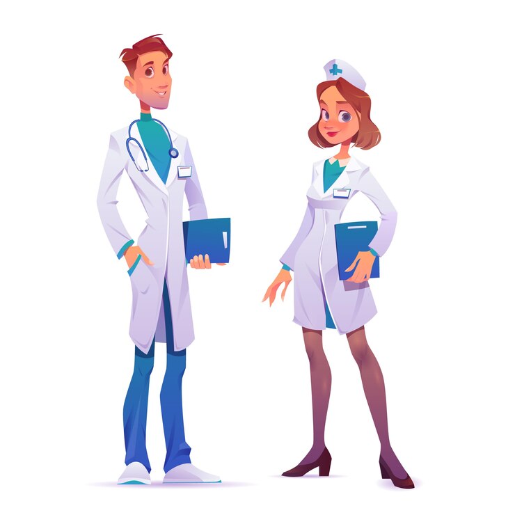 Zdarma Vektor cartoon doctors and nurses