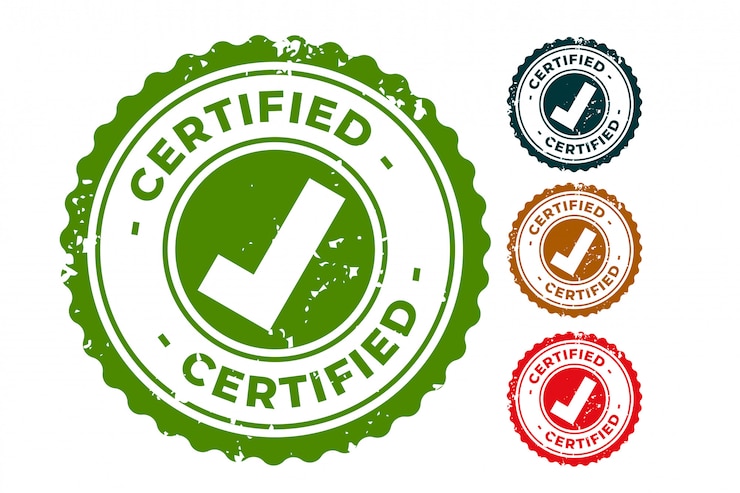 Zdarma Vektor certifikovaná a schválená sada gumových pečetí
