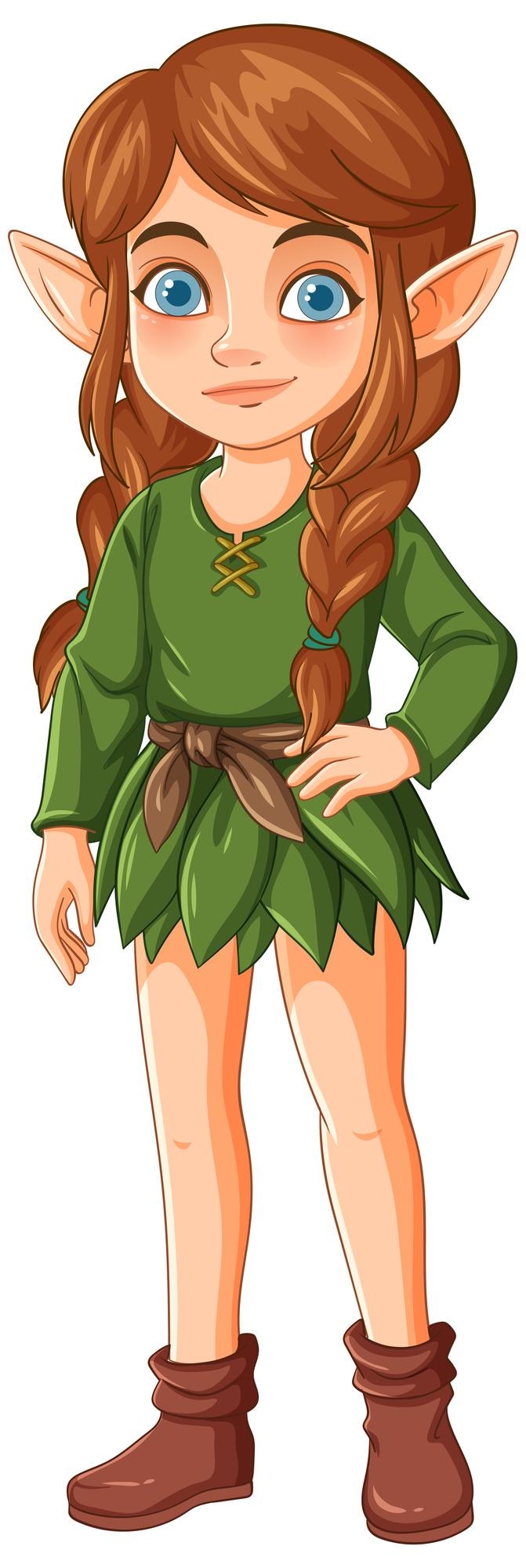 Zdarma Vektor charming young fairy with braided hair