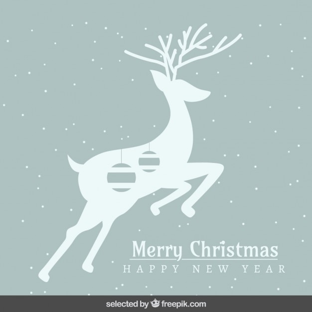 Zdarma Vektor christmas card with deer silhouette