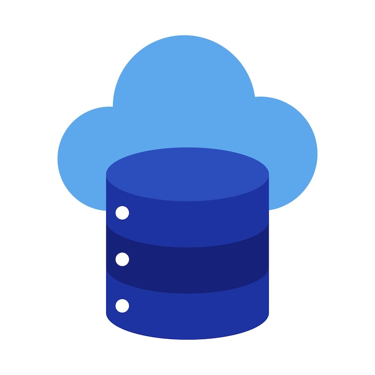 Zdarma Vektor cloud database flat style