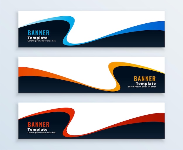collection of abstract web header layout for modern promotion vector