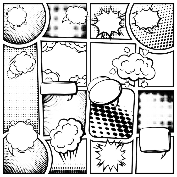 Zdarma Vektor comic book page template