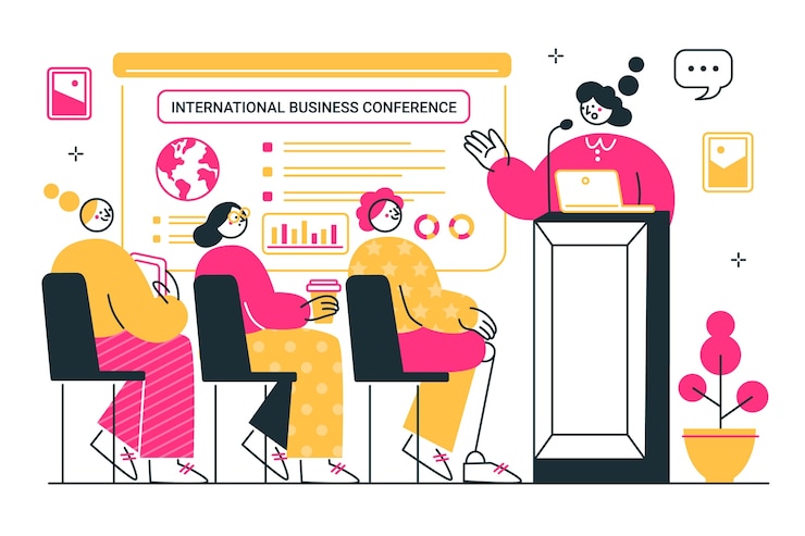 Zdarma Vektor conference concept illustration