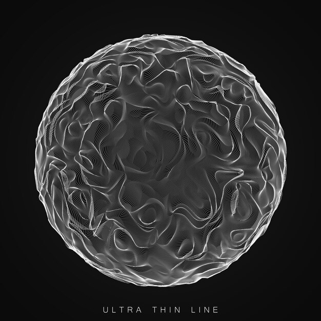 dark distorted sphere floating