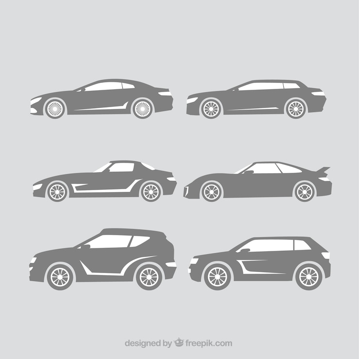 Zdarma Vektor decorative silhouettes of great cars