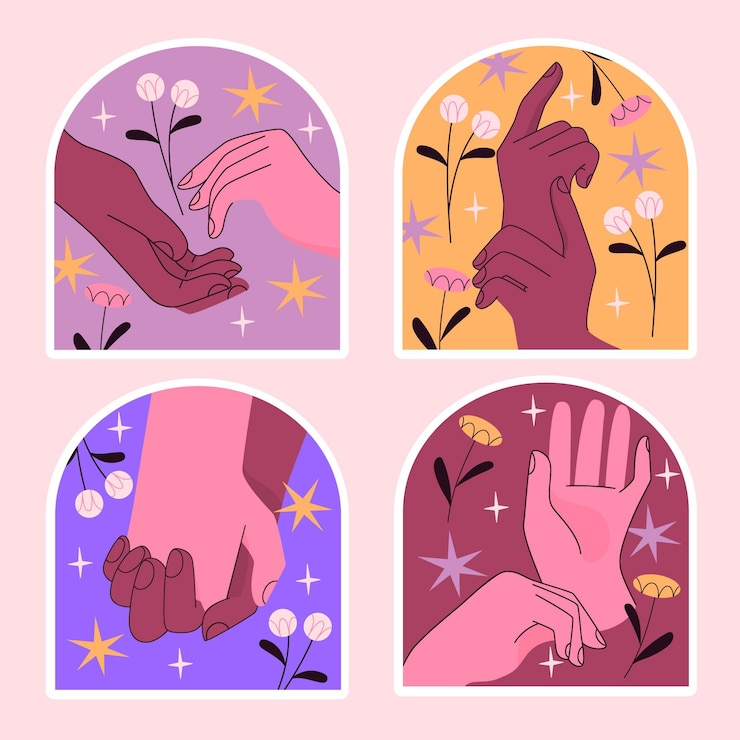 Zdarma Vektor delicate hands illustration stickers
