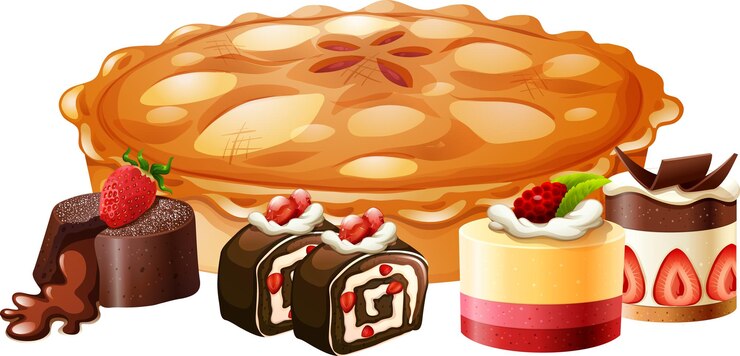 Zdarma Vektor delicious desserts cartoon set