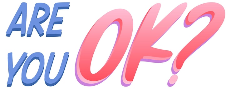 Zdarma Vektor design plakátu se slovy "jsi v pořádku?"