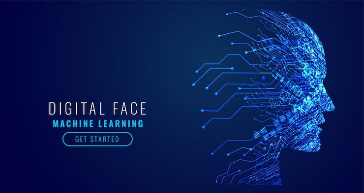 Zdarma Vektor digitální technologie tvář umělá inteligence