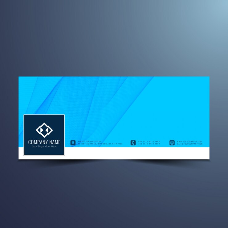 Zdarma Vektor elegantní modrý vlnitý design facebookové časové osy