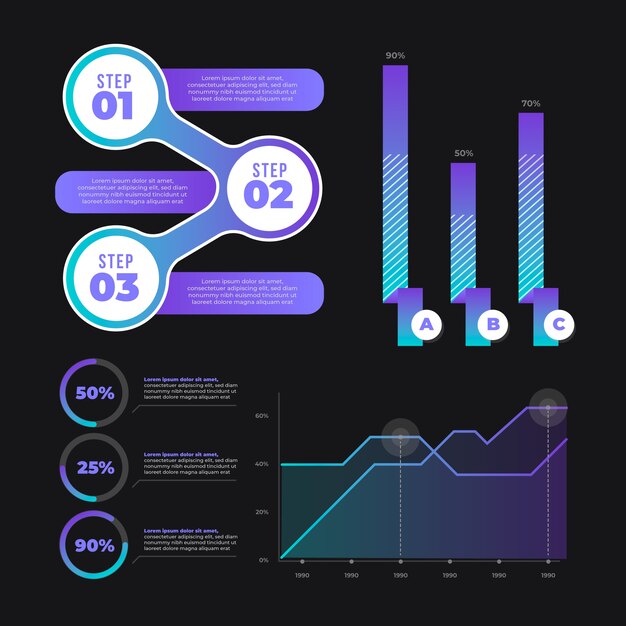 elements infographic gradient