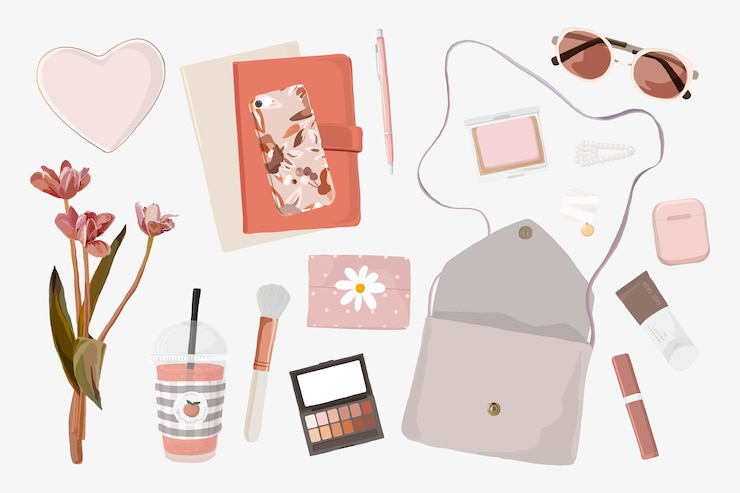 Zdarma Vektor estetická nálepka pro životní styl influencera, vektorová kolekce ženských ilustrací