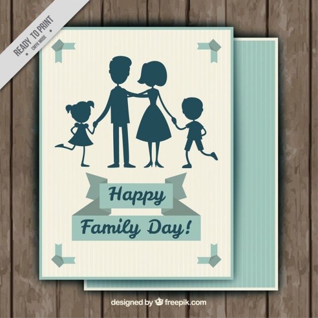 Zdarma Vektor family silhouettes greeting