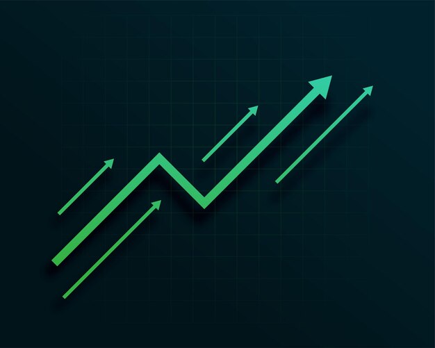finance stock market upward green growth arrow background