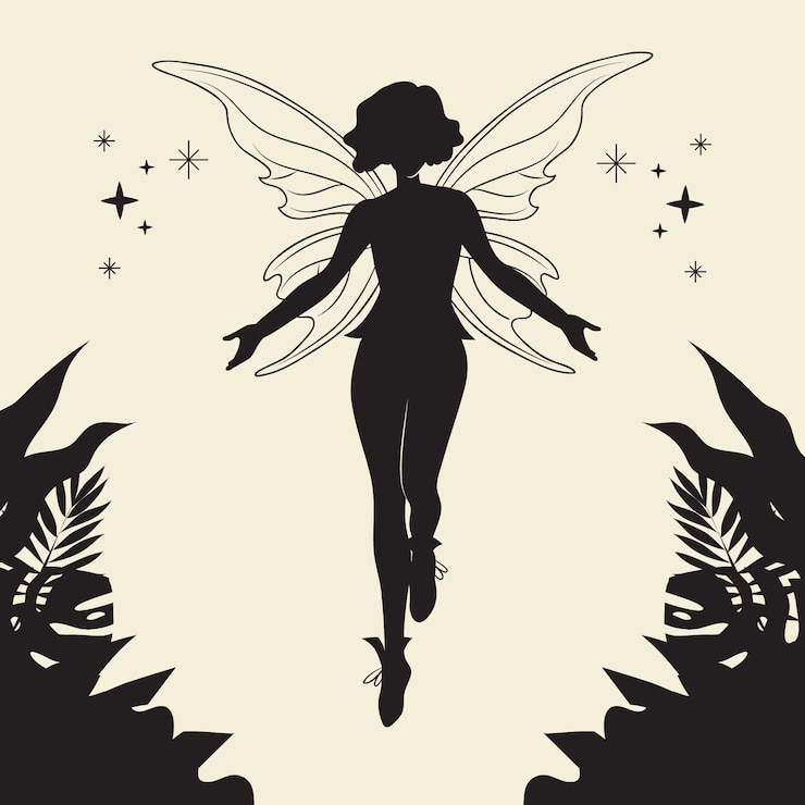 Zdarma Vektor flat design fairy silhouette illustration