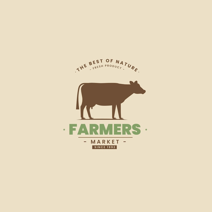 Zdarma Vektor flat design farmers market logo