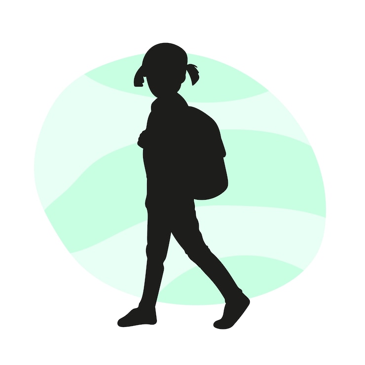 Zdarma Vektor flat design little girl silhouette