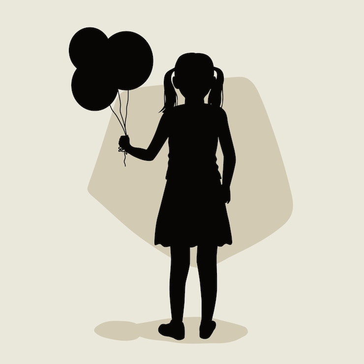 Zdarma Vektor flat design little girl silhouette