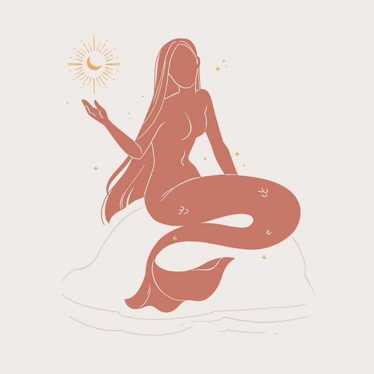 Zdarma Vektor flat design mermaid silhouette illustration