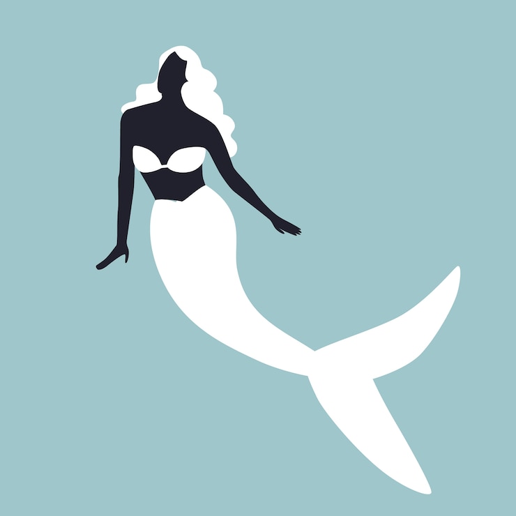Zdarma Vektor flat design mermaid silhouette illustration