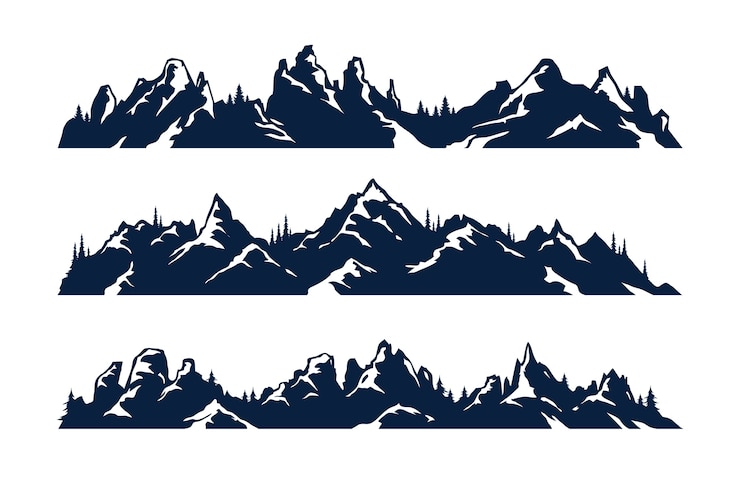 Zdarma Vektor flat design  mountain range silhouette