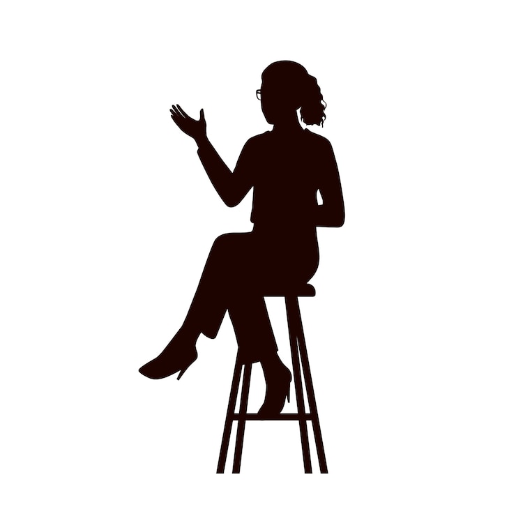 Zdarma Vektor flat design person sitting silhouette
