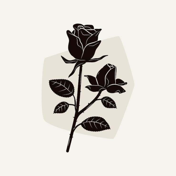 Zdarma Vektor flat design rose silhouette