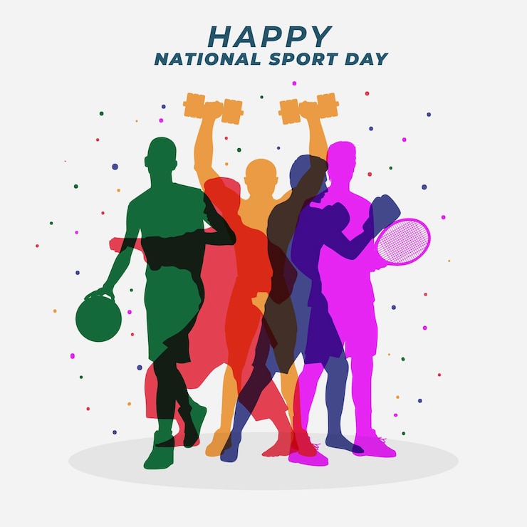 Zdarma Vektor flat national sports day illustration