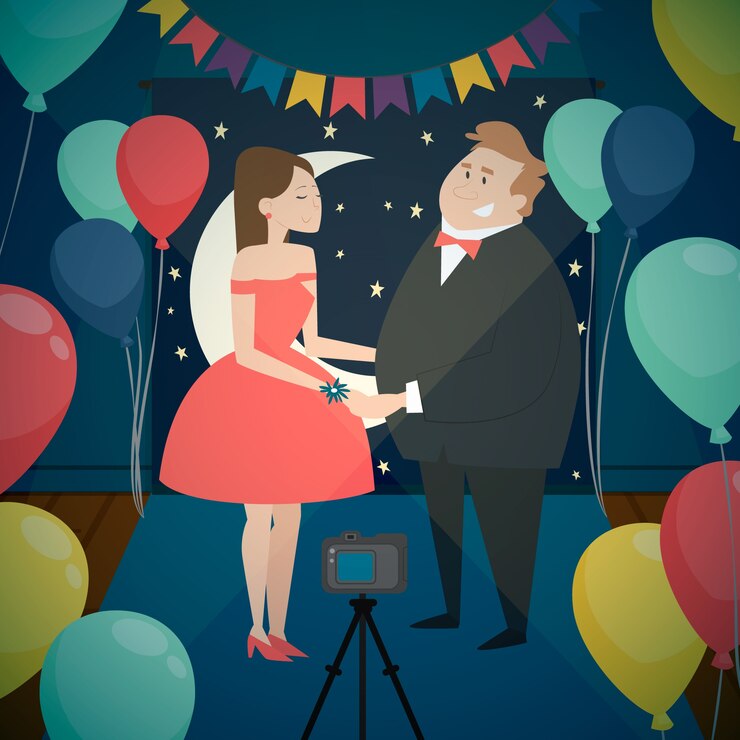 Zdarma Vektor flat prom illustration