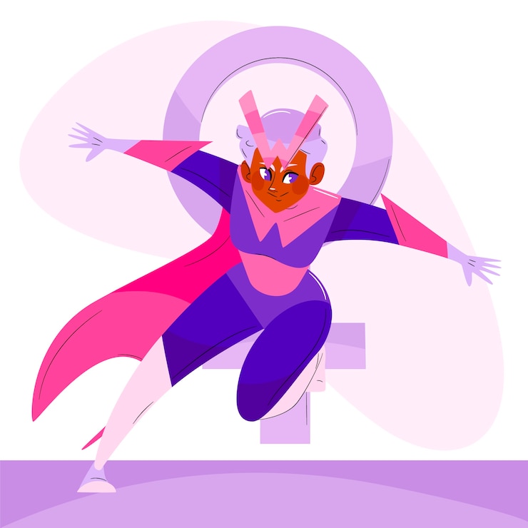 Zdarma Vektor flat women's day superwoman illustration