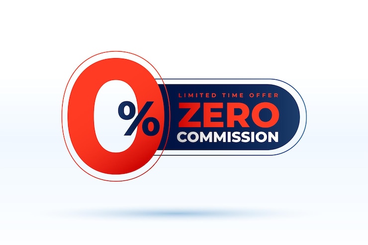 Zdarma Vektor flat zero commission or tax off promo template design