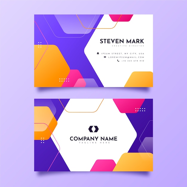 gradient abstract horizontal business card template