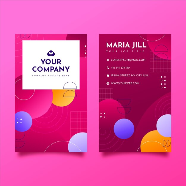 gradient abstract vertical business card template