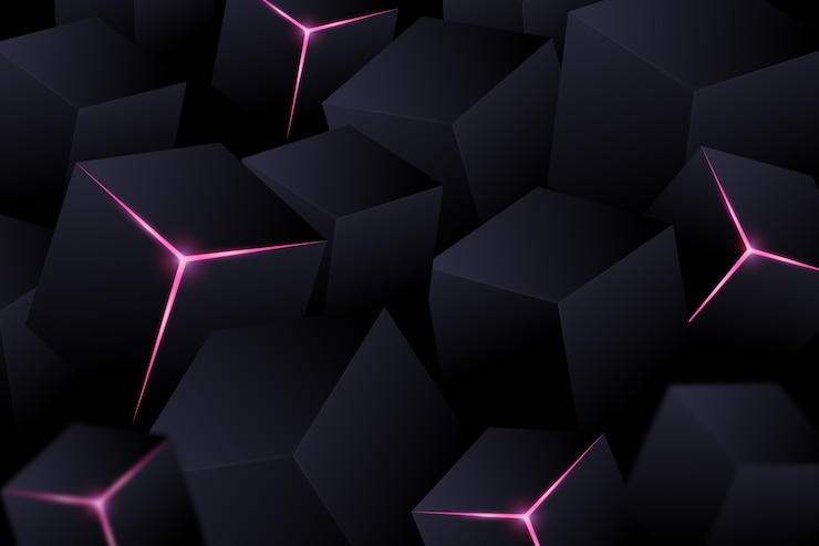 Zdarma Vektor gradient black background with cubes