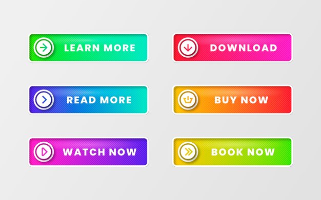 Gradient colored call to action buttons