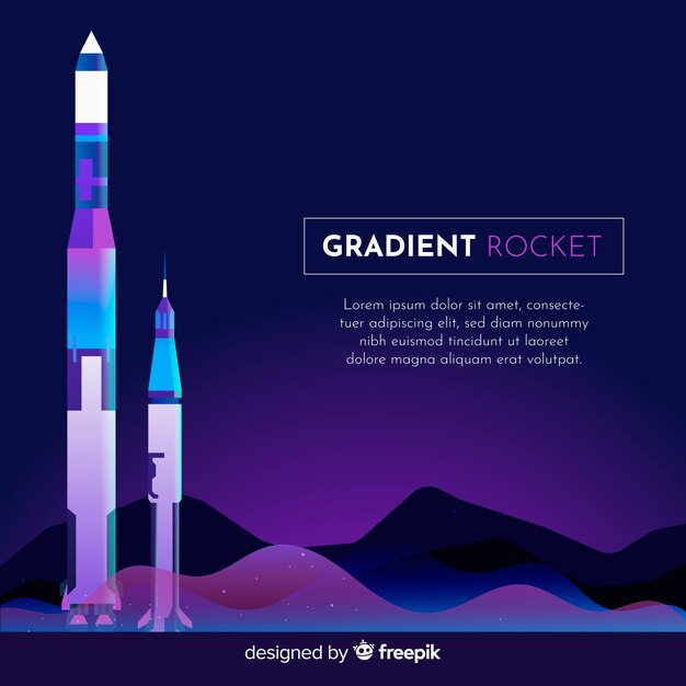 Gradient rocket background template