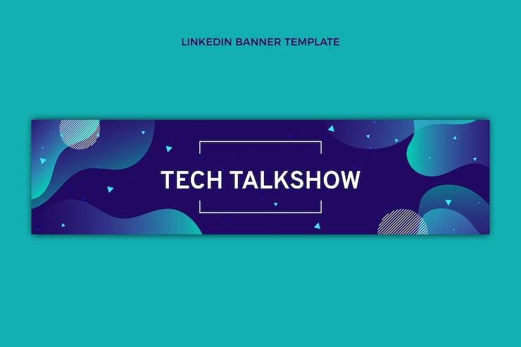 Zdarma Vektor gradientní abstraktní tekutý technologický banner na linkedin