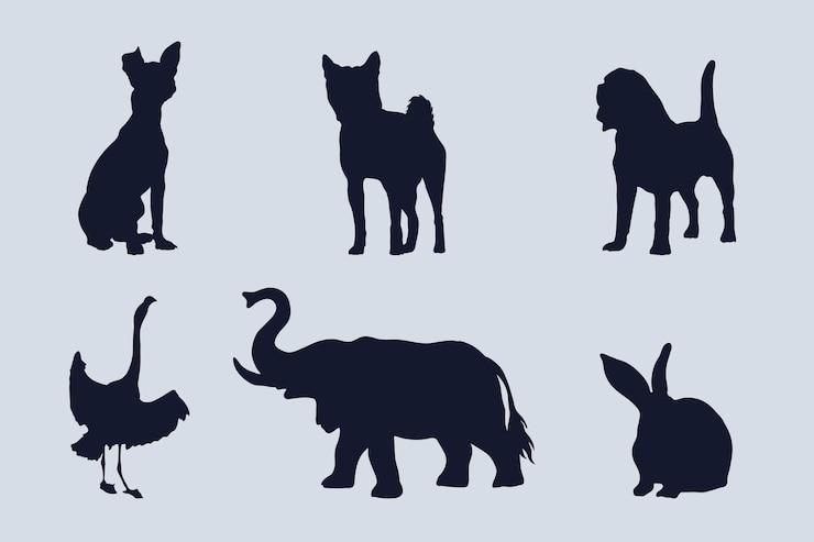 Zdarma Vektor hand drawn animal silhouette