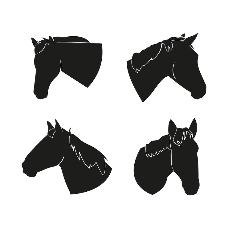 Zdarma Vektor hand drawn animals silhouette set