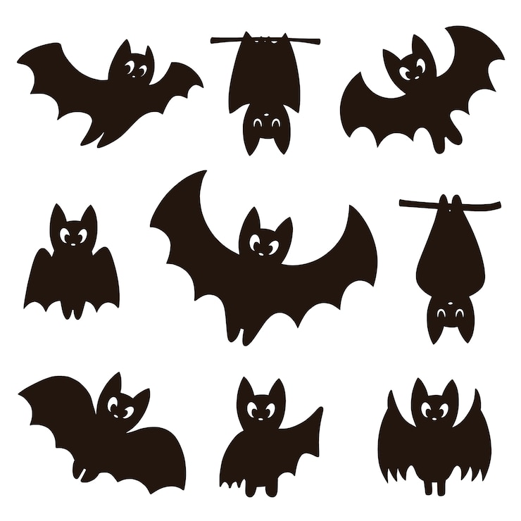 Zdarma Vektor hand drawn bat silhouettes collection for halloween celebration