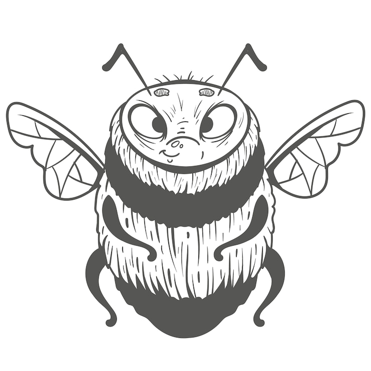 Zdarma Vektor hand drawn bee outline illustration