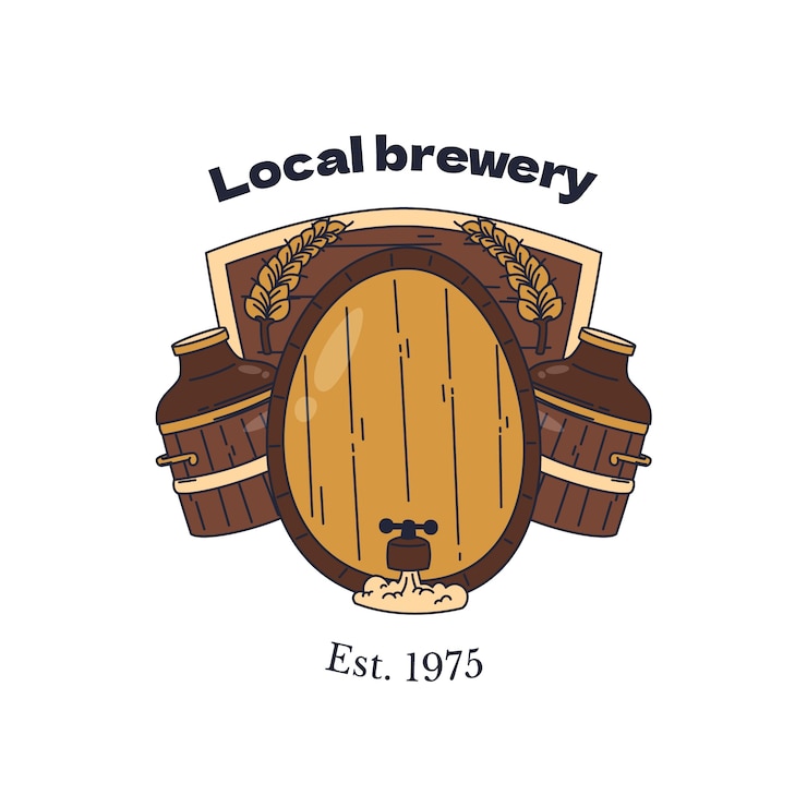 Zdarma Vektor hand drawn brewery logo template