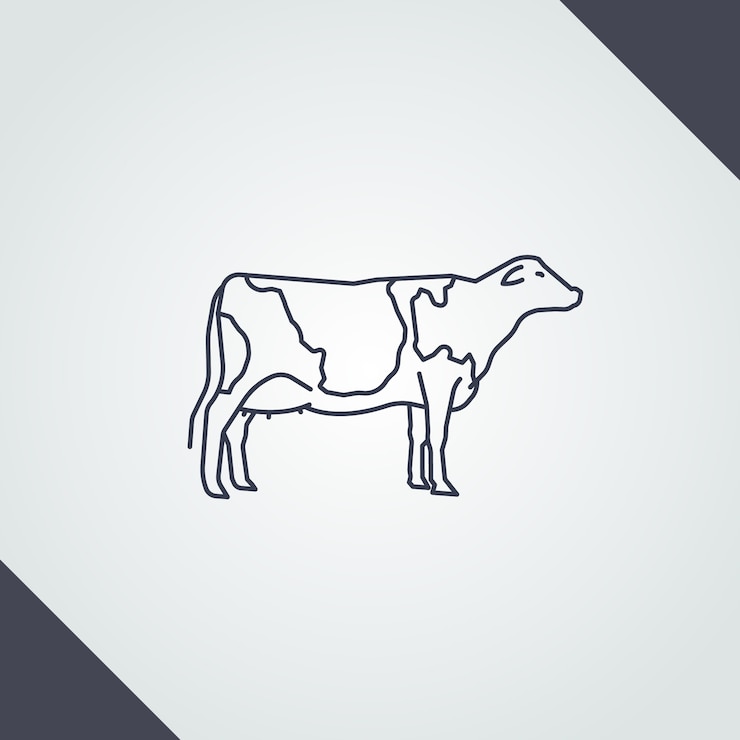 Zdarma Vektor hand drawn cow outline illustration