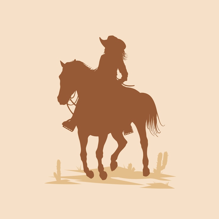 Zdarma Vektor hand drawn cowgirl silhouette