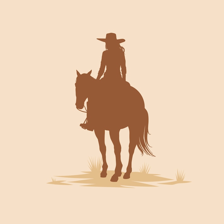 Zdarma Vektor hand drawn cowgirl silhouette