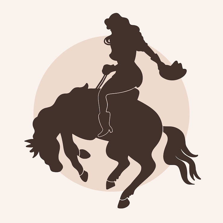 Zdarma Vektor hand drawn  cowgirl silhouette