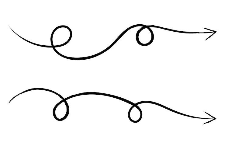 Zdarma Vektor hand drawn curly arrows
