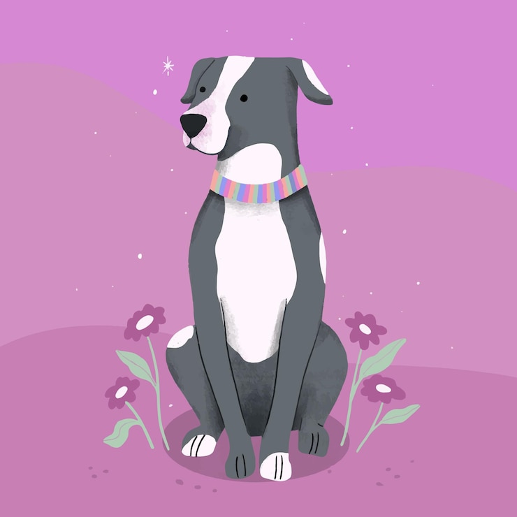 Zdarma Vektor hand drawn cute pitbull illustration