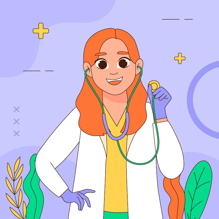 Zdarma Vektor hand drawn doctor cartoon illustration